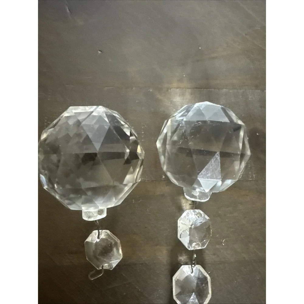 Antique‎ Clear Cut Crystal Prisms Chandelier Lamp Parts Suncatcher 1.5